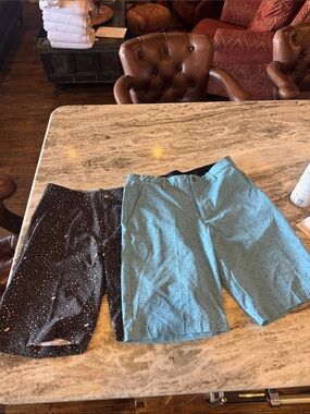 adidas Light Blue and Black Polka Dot Golf Shorts